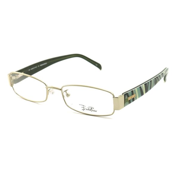Emilio Pucci Rectangle Women Gold Metal Frame